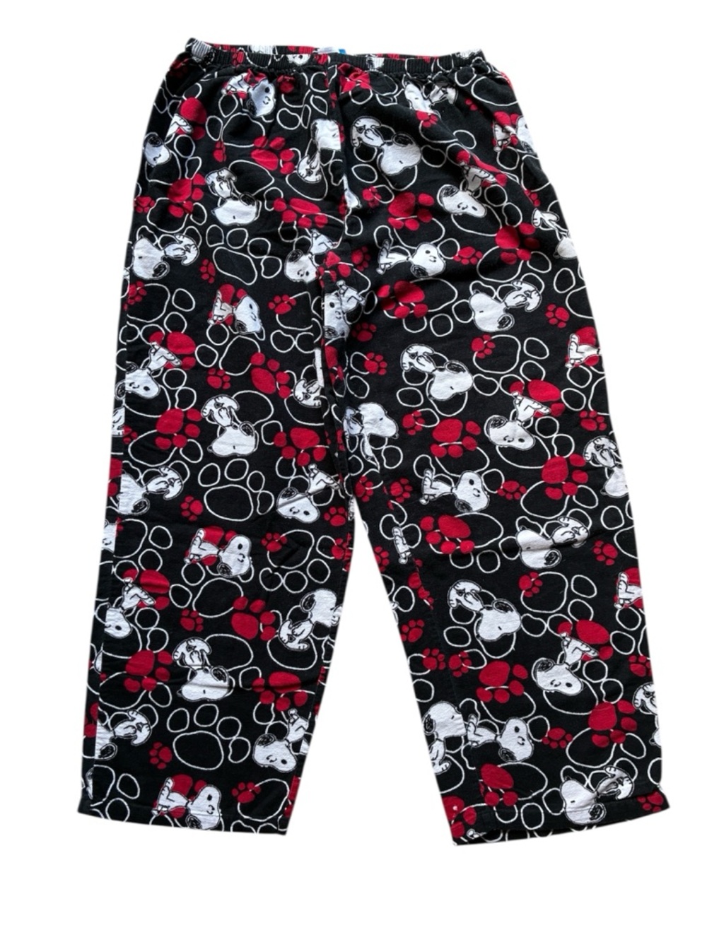 Peanuts Women’s Snoopy Black Cotton Flannel Pajama Pants Size 18